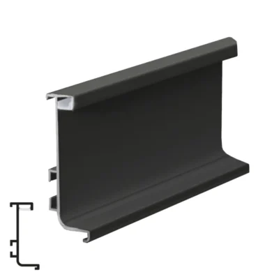 Aluminum End Profile Matte Black with PVC Cover for LED Strip - 4m