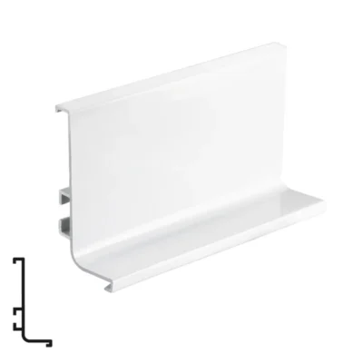 Aluminum End Profile for Panels, Glossy White - 4 Meters