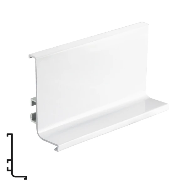 Aluminum End Profile for Panels, Glossy White - 4 Meters