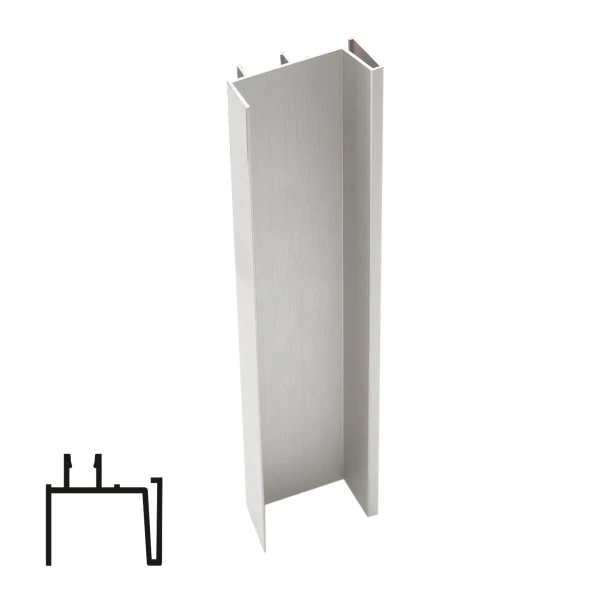 ASTRA Vertical Aluminum End Profile - Brushed Aluminum - 2.6m