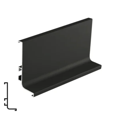 Aluminum End Profile for Panels - Matte Black - 4 Meters