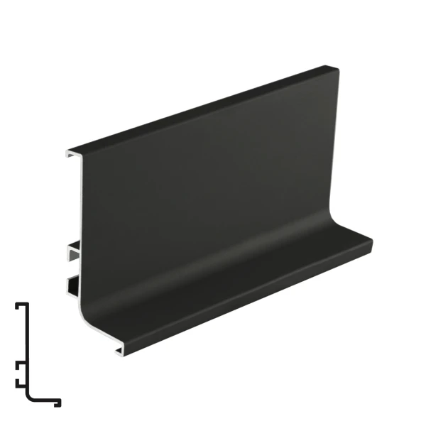 Aluminum End Profile for Panels - Matte Black - 4 Meters