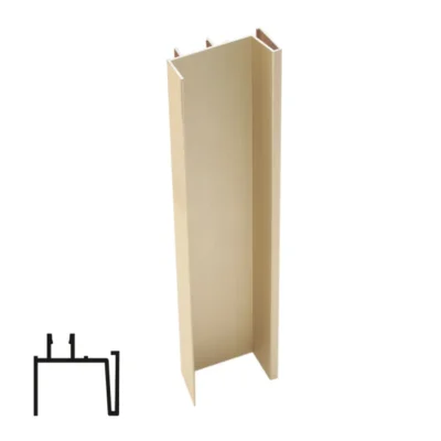 ASTRA Vertical Aluminum End Profile - Brushed Matte Gold - 2.6m