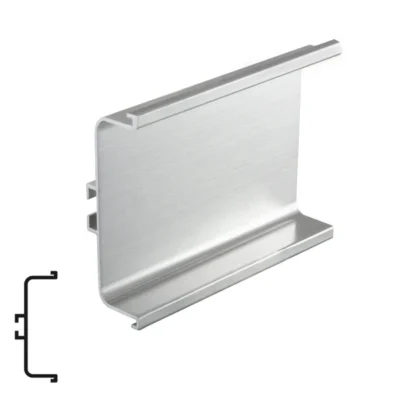 Aluminum Intermediate Profile, Brushed Aluminum - 4.1 Meters