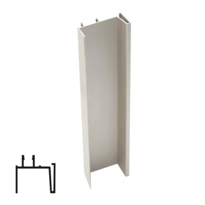 ASTRA Aluminum Vertical End Profile - Brushed Stainless Steel - 2.6m