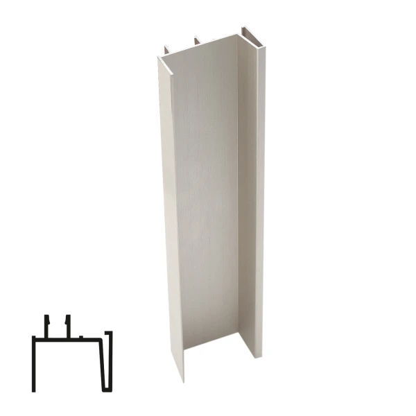 ASTRA Aluminum Vertical End Profile - Brushed Stainless Steel - 2.6m