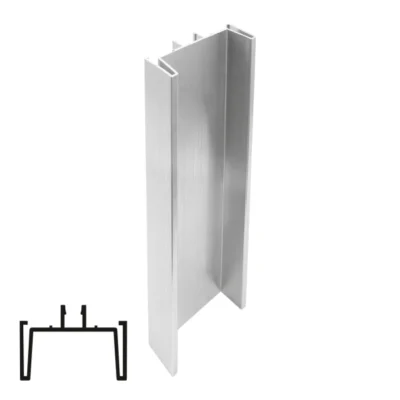ASTRA Vertical Intermediate Countertop Profile - Brushed Aluminum 2.6m