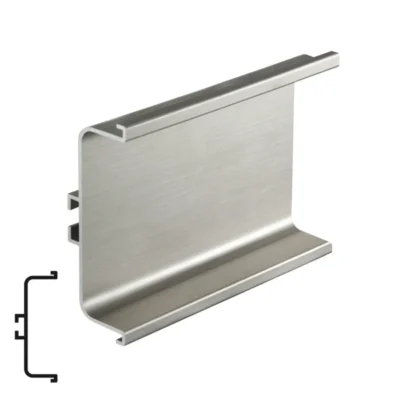 Aluminum Intermediate Countertop Profile, Brushed Stainless Steel - 4.1m
