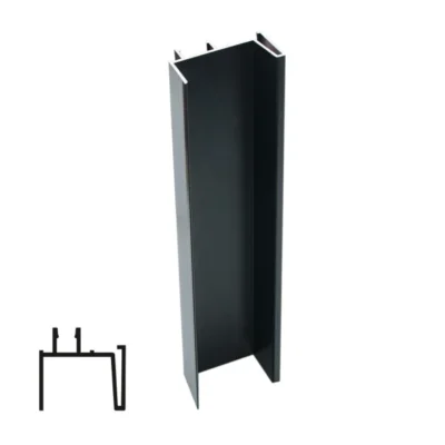 ASTRA Aluminum Vertical End Profile - Matte Black, 2.7m