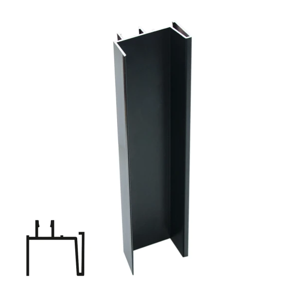 ASTRA Aluminum Vertical End Profile - Matte Black, 2.7m