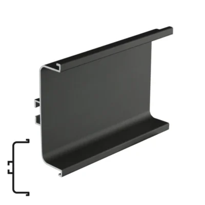 Aluminum Intermediate Profile for Countertop, Matte Black - 4m