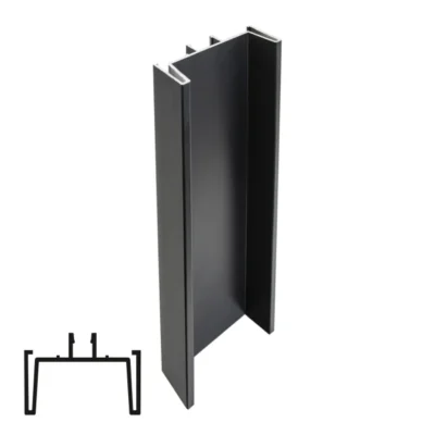 ASTRA Vertical Intermediate Aluminum Profile - Matte Black, 2.7m
