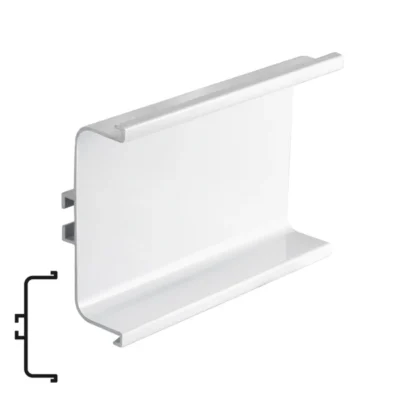 Aluminum Intermediate Countertop Profile, Gloss White - 4 Meters