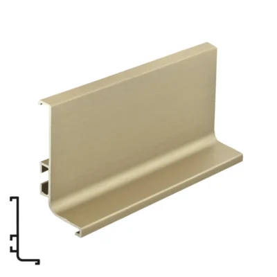 Aluminum End Profile for Countertops, Brushed Matte Gold - 4.1m