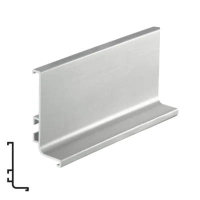 Aluminum End Profile for Countertop, Brushed Aluminum - 4.1m