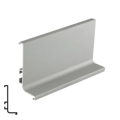 Aluminum End Profile for Countertop - Matte Chrome - 4m