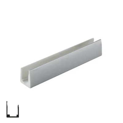 PVC Side Profile for Blinds - Matte Chrome