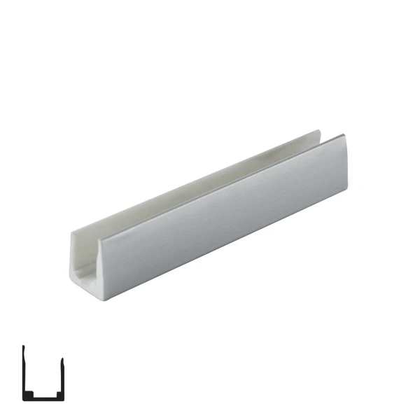 PVC Side Profile for Blinds - Matte Chrome
