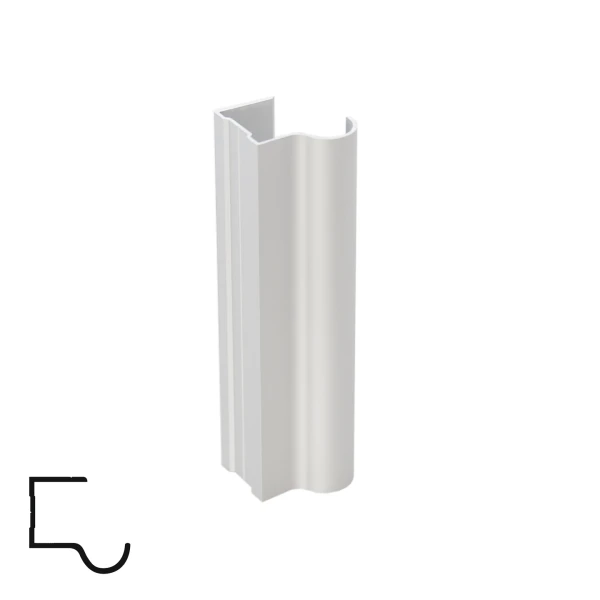 2429 Cant Handle Filler Panel - 5m/6m Matte Chrome Aluminum