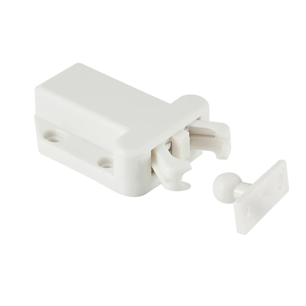 White PVC Push-to-Open Door Mechanism