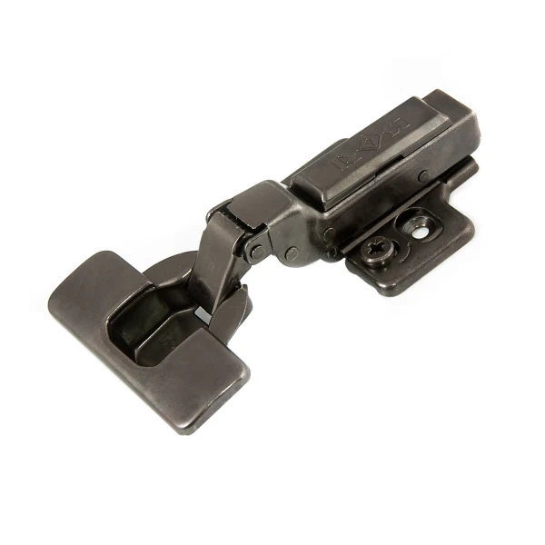 Hinge black MAXI 110° 3D p.z.k., with smooth closing and clip, set with caps