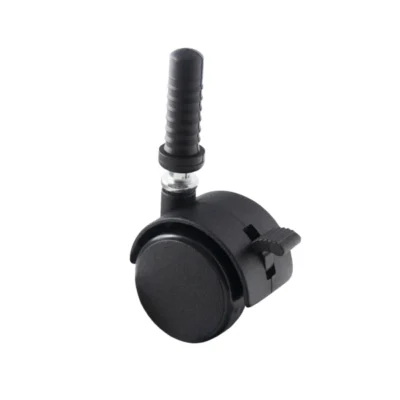 40mm Swivel Furniture Caster with Pin and Brake - Black