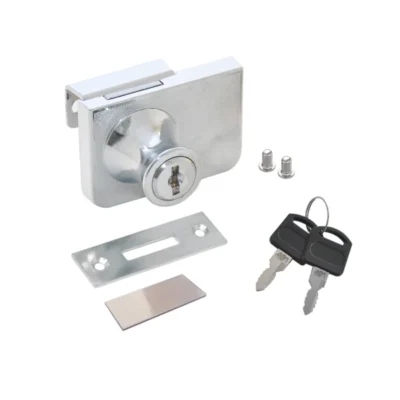 Double Glass Furniture Lock - Stainless Steel