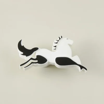 Childrens Horse Shaped Furniture Handle - White Silicone