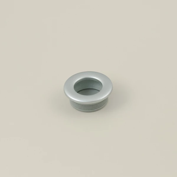 Round Recessed Furniture Handle - Matte Chrome
