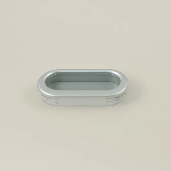Ellipse Recessed Furniture Handle - Matte Chrome