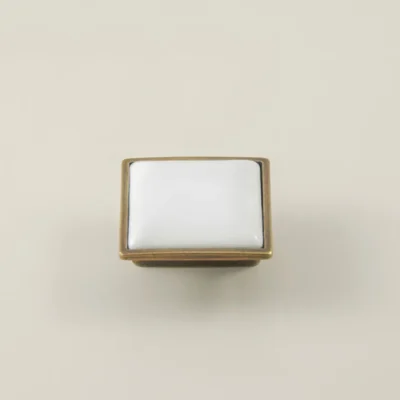 Clara Furniture Handle - Antique Gold and Porcelain