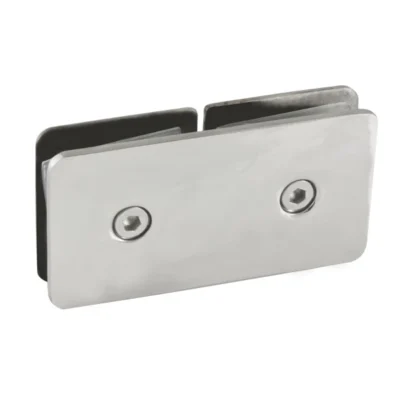 180° Glass Clamp, Chrome Stainless Steel, Glass-to-Glass