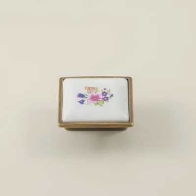Clara Furniture Handle - Antique Gold and Porcelain