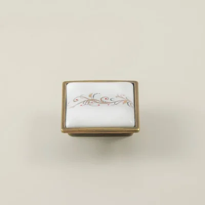 Clara Furniture Handle - Antique Gold and Porcelain