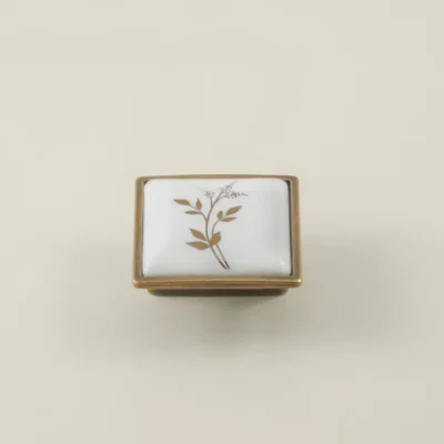 Klara Furniture Handle - Antique Gold and Porcelain