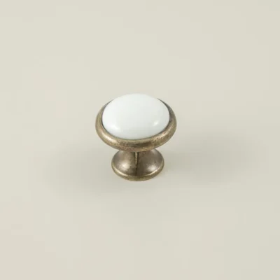 Mona Furniture Handle - Antique Gold and Porcelain