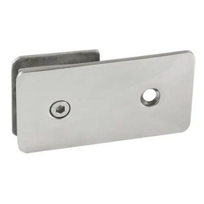 **180° Glass Clamp, Chrome Stainless Steel, Wall-to-Glass**