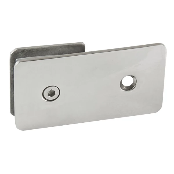 **180° Glass Clamp, Chrome Stainless Steel, Wall-to-Glass**