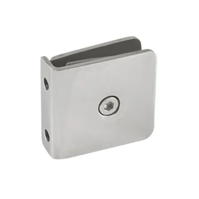 90° Glass Clamp, Chrome Stainless Steel, Wall-to-Glass
