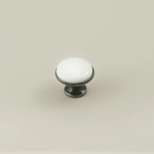 Mia Furniture Handle - Zinc and Porcelain