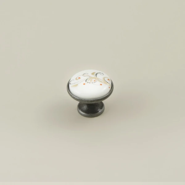 Mia Furniture Handle - Porcelain and Metal Finish