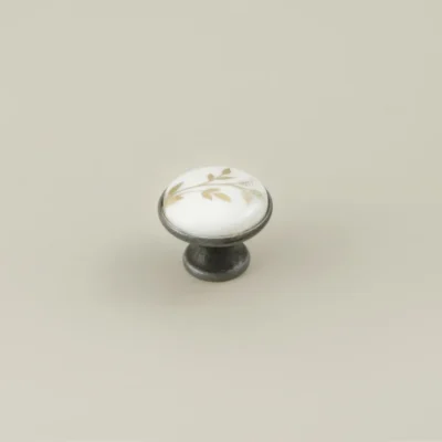 Mia Furniture Handle - Zinc and Porcelain
