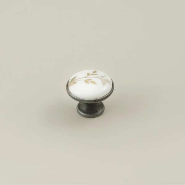 Mia Furniture Handle - Zinc and Porcelain