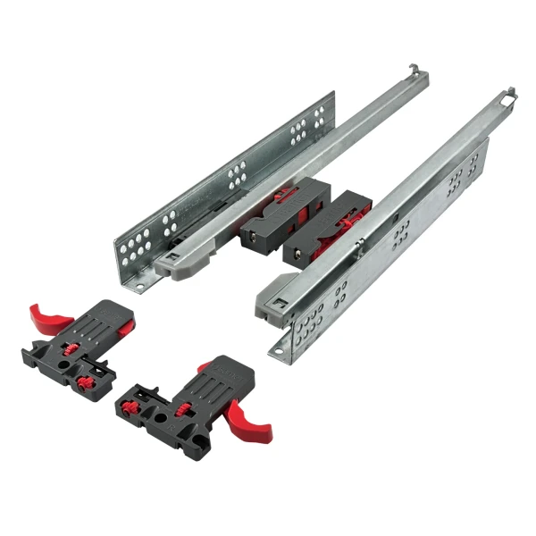 PUSH Concealed Drawer Slides – Push-to-Open, Partial Extension, with Locking Clips