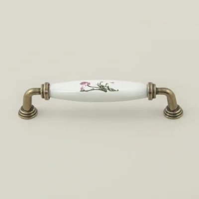 Molly Furniture Handle - Antique Gold and Porcelain
