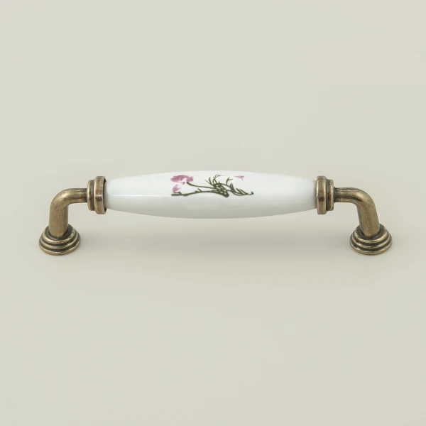 Molly Furniture Handle - Antique Gold and Porcelain