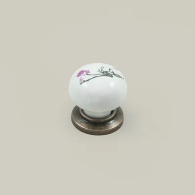 Edi Furniture Handle - Antique Gold and Porcelain