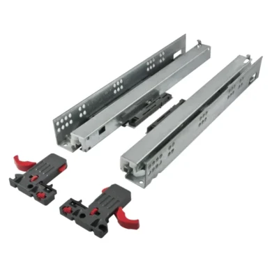PUSH Concealed Drawer Slides – Push-to-Open, Full Extension, Soft-Close with Locking Clips