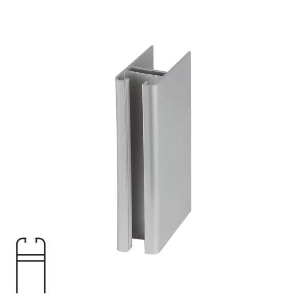 Bottom Track for PS150 ASTRA Sliding System - 6m, Matte Chrome