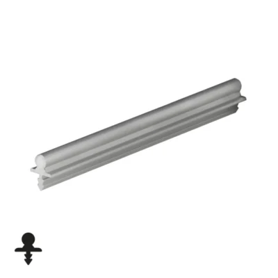 Single Bottom Rail for PS30 Sliding System - 6m, Matte Chrome